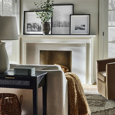  20" X 20" Foggy Shore Framed Wall Art - Threshold™ Designed With Studio McGee: Modern MDF & Glass, Sawtooth Back, Polystyrene Frame