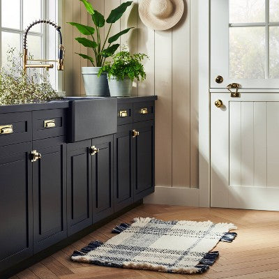  Laurelhurst Indoor/Outdoor Plaid Rug Black/White - Threshold™ Designed With Studio McGee