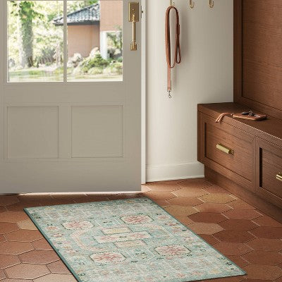  2'3"x3'9" Washable Persian Style Accent Rug Green - Threshold™
