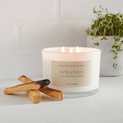  Wood Lidded Glass Wellness Intention Candle - Threshold™