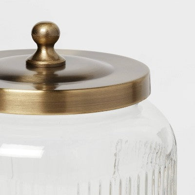  Medium Glass Bath Canister Brass - Threshold™