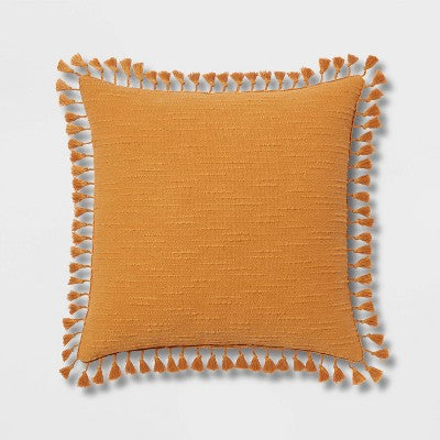  Euro Textured Slub Tassel Decorative Throw Pillow - Threshold™