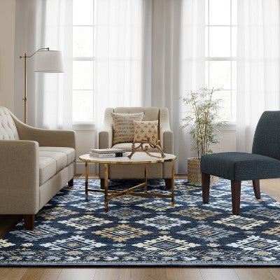  7'x10' Jacquard Woven Area Rug Indigo - Threshold™