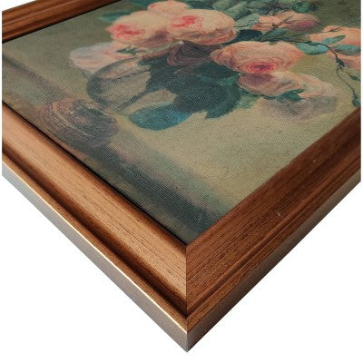  12" X 16" Antique Floral Framed Canvas Board Olive Green - Threshold™
