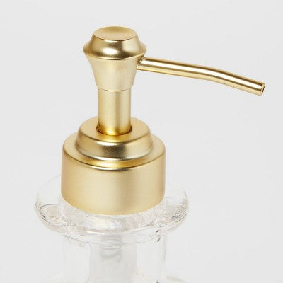  Fluted Glass Solid Soap Pump Clear - Threshold™