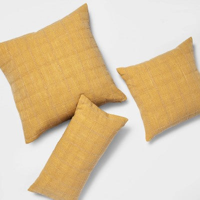  Woven Washed Windowpane Throw Pillow - Threshold™