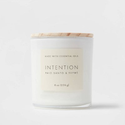 Wood Lidded Glass Wellness Intention Candle - Threshold™