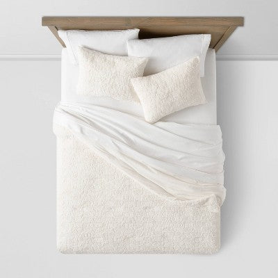  Textured Faux Fur Comforter & Sham Set - Threshold™