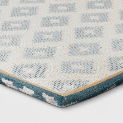  2'x3' Diamond Woven Scatter Accent Rug Blue - Threshold™
