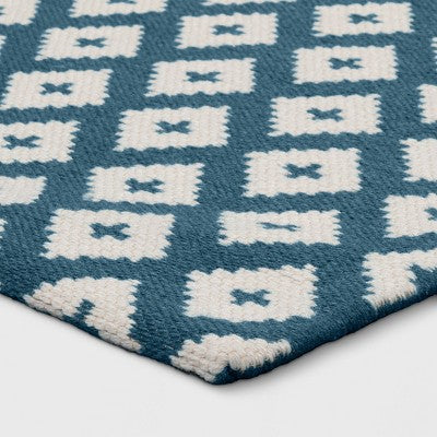  2'x3' Diamond Woven Scatter Accent Rug Blue - Threshold™