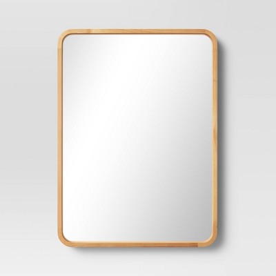  22" X 30" Rounded Corner Wood Wall Mirror - Threshold™