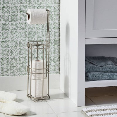  4 Roll Reserve Plus Freestanding Toilet Tissue Holder Silver - Threshold™