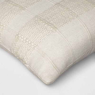  Textural Solid Square Throw Pillow Off-White - Threshold™