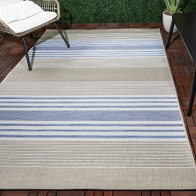  Sand Stripe Outdoor Rug Blue - Threshold™