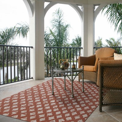  5' X 7' Diamond Outdoor Rug Orange - Threshold™