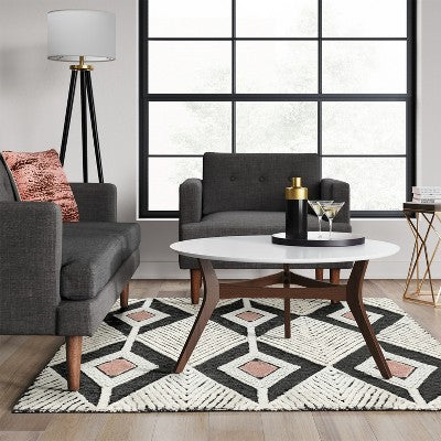  5'x7' Diamond Tufted Area Rug Off White - Threshold™