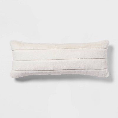  Oversized Oblong Faux Fur Channeled Decorative Throw Pillow - Threshold™