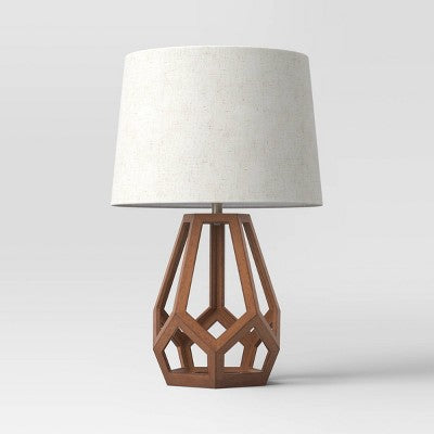  Large Wood Geo Assembled Table Lamp - Threshold™