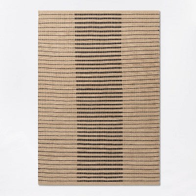  Reseda Hand Woven Striped Jute Cotton Area Rug Black - Threshold™ Designed With Studio McGee
