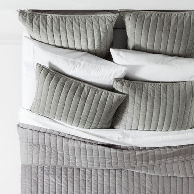  Channel Stitch Velvet Bedding Collection - Threshold