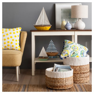  Textured Ceramic Accent Lamp Cream - Threshold™: Herringbone Pattern, No Bulb Included, UL Listed