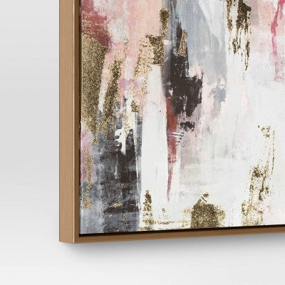  (Set Of 2) 16"x20" Foil Abstract Canvas Framed Arts - Threshold™