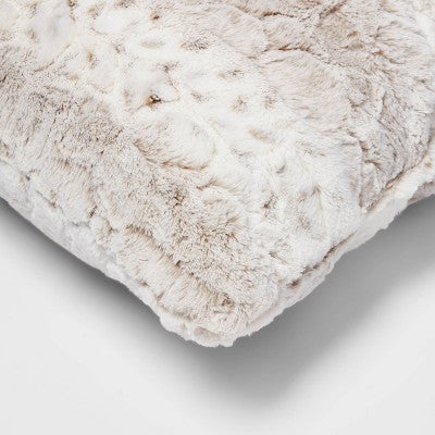  Snow Leopard Ombre Faux Fur Throw Pillow - Threshold™