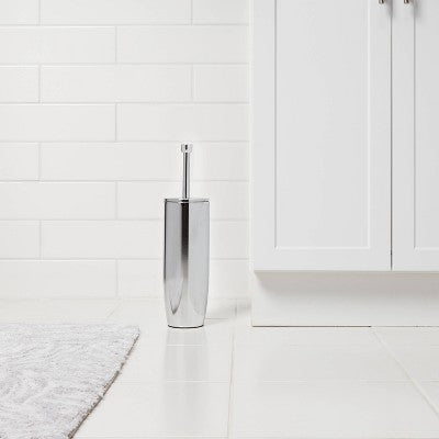  Solid Modern Toilet Brush Chrome - Threshold™