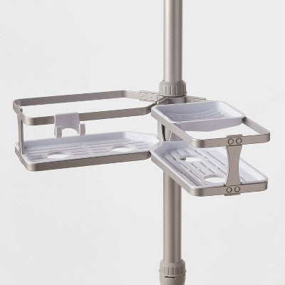  Aluminum Corner Tension Pole Caddy Gray - Threshold™