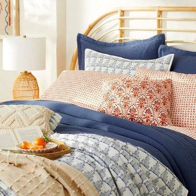  Washed Waffle Weave Comforter & Pillow Sham Set - Threshold
