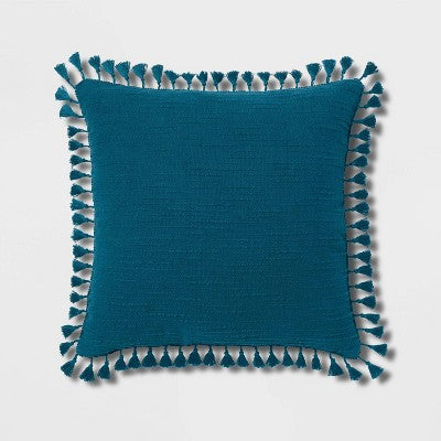  Euro Textured Slub Tassel Decorative Throw Pillow - Threshold™