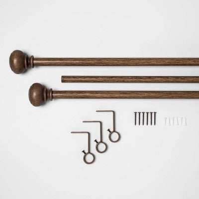  Wood Knob Curtain Rod - Threshold