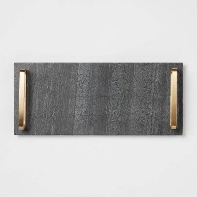  14" X 6" Marble Serving Tray With Handles - Threshold™