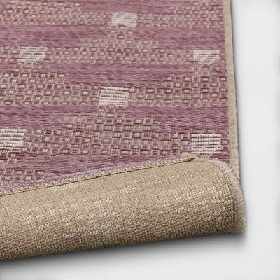 Modern Tile Outdoor Rug Pink - Threshold™
