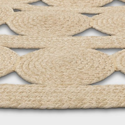  8' Round Ornate Braided Outdoor Rug Neutral - Threshold™