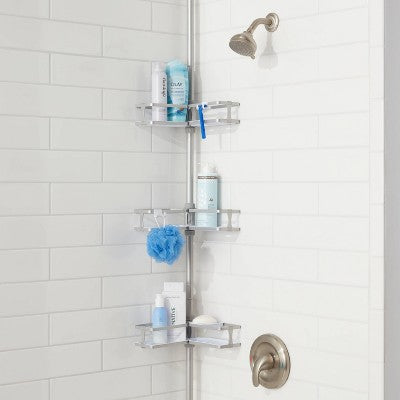  Aluminum Corner Tension Pole Caddy Gray - Threshold™