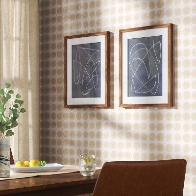  2pk 16" X 20" Modern Scribble Framed Under Glass Wall Poster Print Blue - Threshold™
