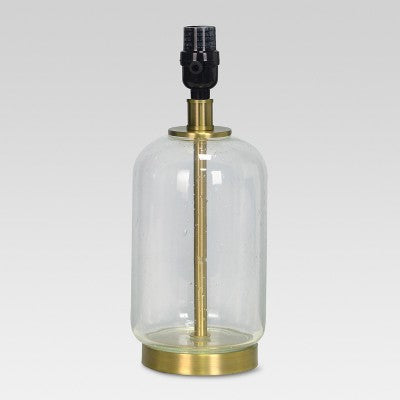  Bubble Glass With Brass Detail Small Lamp Base Clear - Threshold