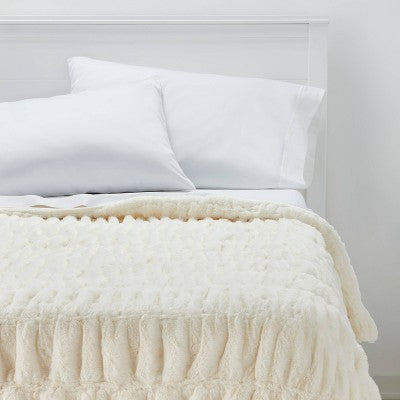  60" X 86" Faux Fur Oversized Bed Throw - Threshold Signature™
