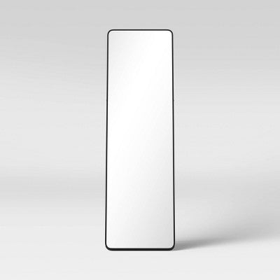  18" X 60" Metal Aluminum Cheval Floor Mirror Black - Threshold™