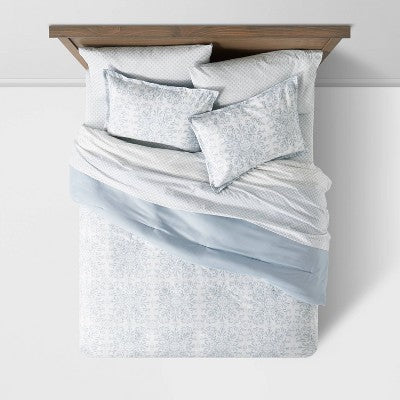  7pc Medallion Comforter Bedding Set With Sheets Blue - Threshold™