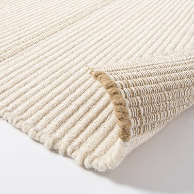  7'x10' Marina Striped Wool/Cotton Area Rug Cream - Threshold™ Designed With Studio McGee