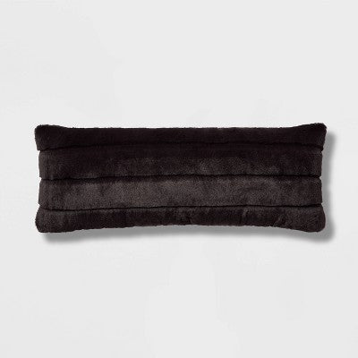  Oversized Oblong Faux Fur Channeled Decorative Throw Pillow - Threshold™