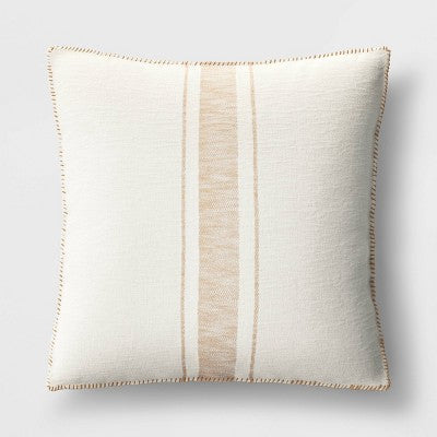  Oversized Placed Striped Square Throw Pillow - Threshold™