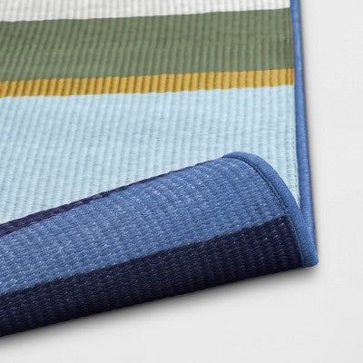  7'x10' Stripe Outdoor Rug Blue/Green - Threshold™